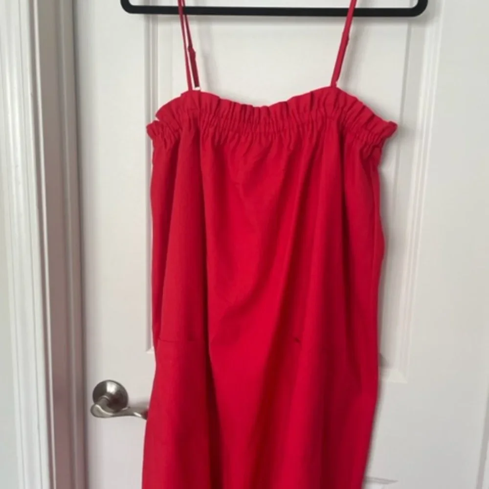 The Good Jane Red Loose Fitting Midi Dress Adjustable Straps Medium - Picture 4 of 7